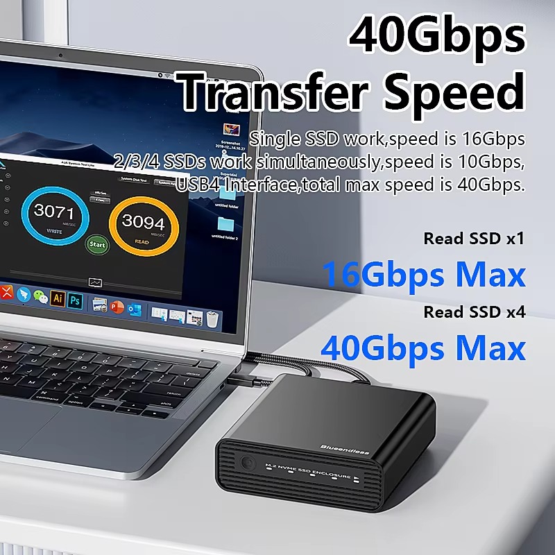 Aluminum M2 4-Bay USB4 Externa - Nvme Ssd 评论和价格